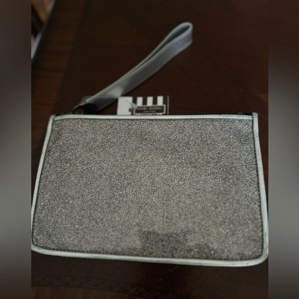 Henri Bendel Silver Glitter Wristlet NWT